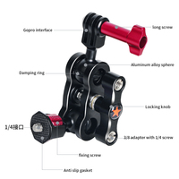 Rotule de caméra rotative à 360 degrés, bras articulé, support de moniteur de champ lumineux LED pour la connexion d'accessoires de trépied GoPro