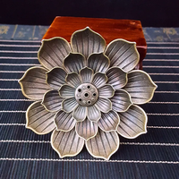 Tütsü sopa tutucu Lotus hattı tütsü brülör Yoga adaçayı sandal bobin baz bronz el sanatları ev dekorasyonu