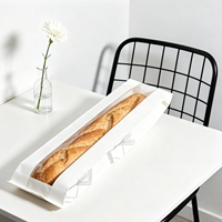 Sac à pain baguette en papier kraft biodégradable écologique avec fenêtre transparente, résistant à la graisse, recyclable, pour pain français long, pain de mie, boulangerie