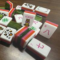 Juego de Mahjong Americano Miniatura, Estándar Oficial, 160 Fichas Acrílicas de 1.26 Pulgadas, Ligero, Fácil de Transportar