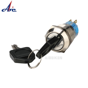 스테인레스 스틸 3Pin <span class=keywords><strong>2</strong></span> 위치 키 스위치 방수 19mm 1NO1NC 플랫 키 래칭 IP65 레벨 5A 250VAC 3A 최대 키 스위치 - Product Image 2