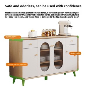 Buffet en bois de luxe léger, écologique et durable, avec porte en verre, pour <span class=keywords><strong>restaurant</strong></span>, cuisine, salon, maison - Product Image 2