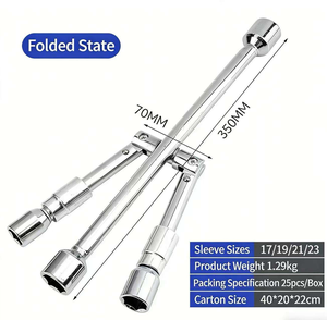 Clé à écrous croisés pliable WANPU 17-23 mm, clé à écrous télescopique en acier à haute teneur en carbone, vente en gros d'usine OEM/ODM pour le changement de pneus - Product Image 6