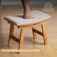 Tabouret moderne en bois Chaise Petit repose-pieds ottoman Tabouret de courtoisie avec pieds en bois massif