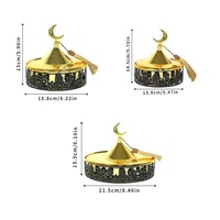 1PC Star Moon Iron Castle Tray Holle Bonbondoos Bedekt Droog Fruit Box Tafeldecoratie Home Decor Indoor Ornament Ramadan
