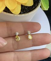 925 zilveren fruit-ananas oorbellen Kleine, prachtige en schattige damesoorbellen die worden gebruikt voor dagelijks woon-werkverkeer, daten en cadeau geven