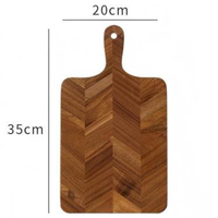 Planche à découper en bois d'acacia à motif chevrons, plateau de service pour steak et pizza, plateau à fromage, plateau de service de cuisine, planche à découper