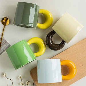 <span class=keywords><strong>Taza</strong></span> de Café de Cerámica con Logotipo Personalizado Pintado a Mano, Estilo Coreano, Única y Linda, para Mujer - Product Image 4