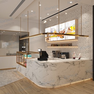 Kainice Boutique Cafe Đá Cẩm Thạch quầy bar ánh sáng đồ nội thất quán cà phê cho thiết kế bánh bánh cà phê ngọt ngào kiosk tùy chỉnh - Product Image 3