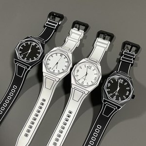 Reloj de Moda en Oferta, Reloj de Cuarzo con Correa y Caja Resistentes, Estilo <span class=keywords><strong>Manga</strong></span>, Reloj Monocromático Simple y Elegante - Product Image 6