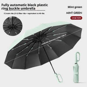 Paraguas de Regalo Empresarial de Tres Pliegues, Totalmente Automático, con 48 Varillas y Hebilla de Anillo de 27 Pulgadas, de Doble Plegado, con Tela de Nylon 190T y Logotipo Personalizado 10 - Product Image 6