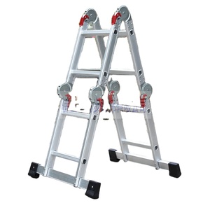 Échelle télescopique pliable en aluminium Gao Bu 4*3 marches, idéale pour la décoration et le stockage - Product Image 1