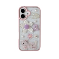 Coque de téléphone pour iPhone 17 Pro Max, motif papillon rose, design ours, coque en TPU transparente antichoc pour iPhone 16 Pro 15 14