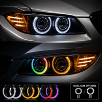 Feux de jour Angel Eye RGBW 2,5 pouces 3,0 pouces avec télécommande APP LED DRL pour systèmes d'éclairage automobile