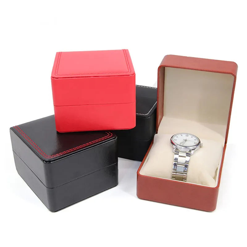 Trade Assurance Enough Stock Goods 4 Colors PU Leather Watch Boxes & Cases