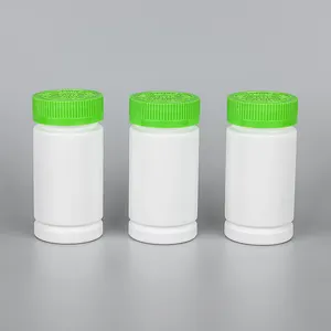 Frasco vacío de plástico HDPE de 150cc sin BPA para uso alimenticio, cápsula médica resistente a niños, con tapa abatible