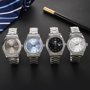 Montre à quartz haut de gamme pour homme en acier inoxydable, <span class=keywords><strong>cadran</strong></span> à chiffres arabes, boîtier en alliage 41 mm, verre, style mode et luxe pour affaires - Product Image 6