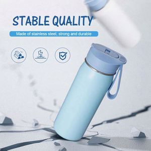 Botella de Agua Deportiva de Acero Inoxidable 304 de Doble Pared, Diseño Personalizado con Logotipo, Libre de BPA, con Tapa y Asa Antipolvo - Product Image 5