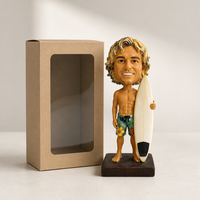 Figurine de surf personnalisée en résine avec tête oscillante, fabrication OEM, cadeau de collection