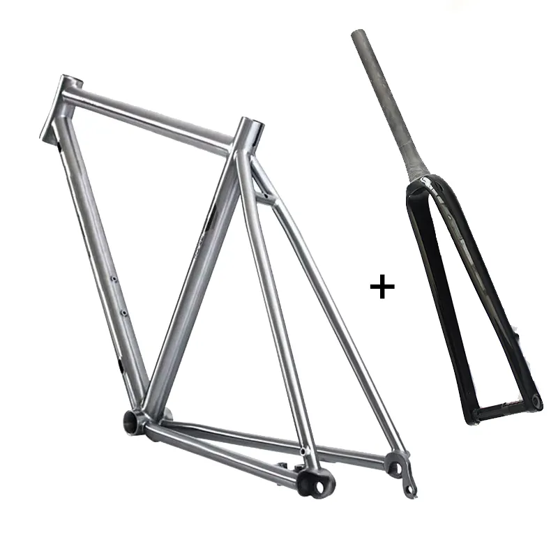 Thru As Flat Mount Schijfrem 700c * 48Cm Titanium Grind Racefiets Frame Met Carbon Voorvork