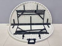 Tables pliantes rondes en plastique blanc de haute qualité pour événements, salles de réception de mariage, banquets, 4/5/6 pieds de haut