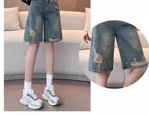 <span class=keywords><strong>Pantalones</strong></span> <span class=keywords><strong>Cortos</strong></span> de Mezclilla de Alta Calidad para <span class=keywords><strong>Mujer</strong></span>, Estilo Boyfriend, Talla Grande, Lavados, Rotos y Desgastados, para Verano - Product Image 3