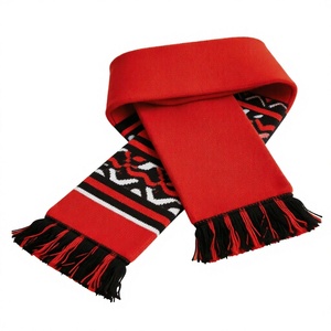 Écharpe tricotée à motif géométrique rouge pour l'hiver, design personnalisé, douce et élégante, disponible en gros - Product Image 2