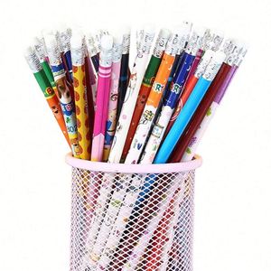 Crayon en bois HB personnalisé avec gomme, imprimé sur mesure, promotionnel, motif dessin animé - Product Image 1