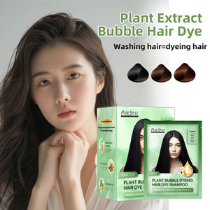 PureStyle 3-in-1 crema Formula a base di erbe colorante per capelli facile uso domestico copertura per Shampoo a bolle grigio nero castagna marrone henné per la colorazione - Product Image 4