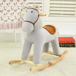 Crianças Mecânica Rocking Horse Musical Plush Kids Ride on Toy Baby Carriage DLL-T141 Imagem Yortoob Carton 10pcs 60cm