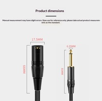 Câble audio micro XLR 3 broches 6,35 mm Femelle-Mâle, blindé haute fidélité avec gaine PVC, paire torsadée, 2m, pour amplificateur et ordinateur
