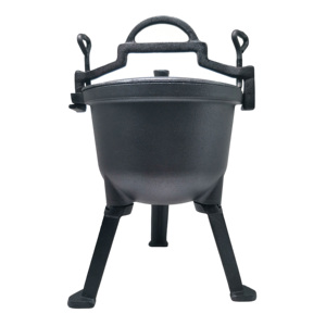 Pentola Olandese in Ghisa a Tre Gambe da 4,5L, Caldaio da Caccia, Pentola per Carne, Kociolek Zeliwny con Coperchio in Vetro - Product Image 2