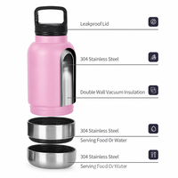 Bouteille d'eau de voyage pour animaux de compagnie, écologique, portable, solide, isolée sous vide, étanche, grande capacité 32oz, à double paroi