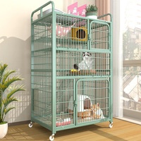 Cage à chat de luxe à trois niveaux en fer avec structure d'escalade et nid, design respirant, espace super spacieux pour chats, utilisation intérieure toutes saisons