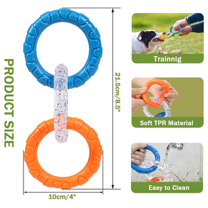 Hovicaed Tug of War Toy for Humans and Pets Durable Pull <b>Ring</b> Toy with TPR Material Luxury Hard Tooth Cleaning Dog Chew Toy - Product Image 5