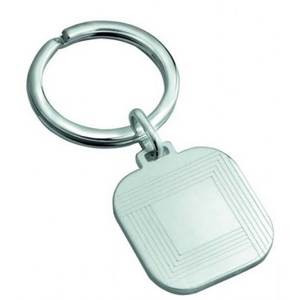 Porte-clés Clivia en argent 925, design carré en métal - Product Image 1