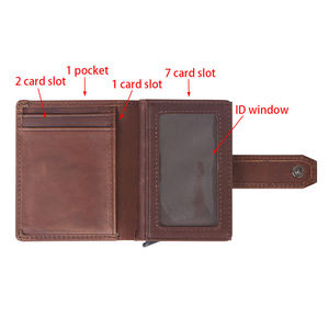 กระเป๋าสตางค์หนังแท้ AndoBag รุ่น RFID สำหรับผู้ชาย ช่องใส่บัตรหลายช่อง กระเป๋าใส่บัตรแบบย้อนยุค สไตล์ลำลอง หลายตำแหน่ง รุ่น 1814 - Product Image 5
