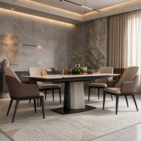 Table à manger extensible haut de gamme italienne, ensemble de mobilier de villa, fabricant de meubles de Guangzhou, table à manger moderne en pierre frittée 12 places
