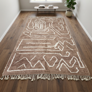 Handmade Hand knotted wool Moroccan rug Elegant Antique Light Wool Rug Hariz Imperial Abstract Pattern Luxury Floor <b>Covering</b> for - Product Image 1