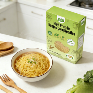 High Quality Instant Low Carb Dry Shirataki Noodles Corn Taste Sugar Free High Protein High Fiber Fitness Meal Custom Box Bag - Product Image 4