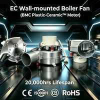 Ventilateur de gaine en ligne industriel BLDC avec contrôleur de vitesse, moteur EC, pour chaudière à essence jusqu'à 500 CFM, kit de conversion