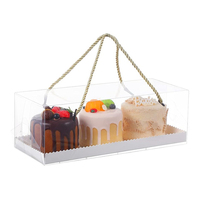 Boîte à gâteaux en rouleau suisse transparent avec poignée Boîte à gâteaux rectangulaire en plastique portable Boîtes en acétate cadeau de boulangerie pour gâteaux