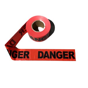Ruban de signalisation PE 75 mm x 300 m, non adhésif, imperméable, haute visibilité, ruban de sécurité, impression personnalisée, signalisation de danger - Product Image 4