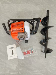 Taladro perforador de tierra <span class=keywords><strong>industrial</strong></span> a gasolina de 2 tiempos y 52 cc o taladro perforador de tierra metálico tipo 48 con brocas de 150 mm, 200 mm y 300 mm - Product Image 6