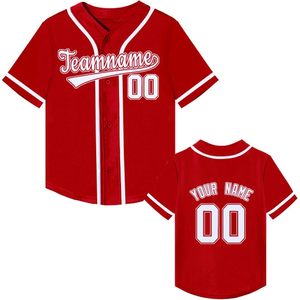 Maillot de baseball personnalisé pour enfants, uniforme de sport personnalisé pour garçons et filles, chemise rouge sublimée anti-humidité, nom et numéro de l'équipe - Product Image 1