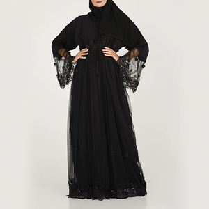 Moda in pizzo moderno musulmano Thobe per le donne morbido Bisht arabo Jubah <span class=keywords><strong>Nida</strong></span> con il nuovo modello Abaya - Product Image 3