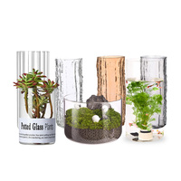 Vase cylindrique transparent en verre, design moderne et simple, pour décoration de mariage et centre de table