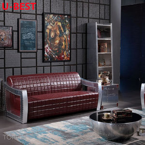 U-BEST Canapé de salon industriel rétro aviateur rembourré, canapé de café, canapé d'angle, meuble de salon, meuble de maison, meuble de salon - Product Image 1