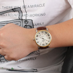 Nouvelle montre mécanique pour homme, automatique à remontage automatique, bracelet en acier inoxydable et cuir, style sport et décontracté - Product Image 6