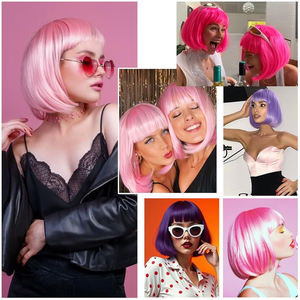 Peluca sintética con flequillo, corte Bob recto, pelucas cortas para mujer, peluca de mamá y abuela, pelo suave Natural - Product Image 6